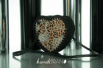 Picture of Kit Heart Handbag with Crossbody Dark Brown Pony Skin with 200gr Hearts Cord Yarn, Brown