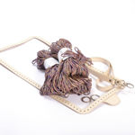 Picture of Kit Leather Frame, Sugar Frame with 600gr Multicolor Blue-Mauve Hearts Cord Yarn