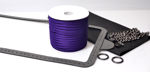 Picture of Kit Leather Frame, Gray with Big Catenella Purple Cord Yarn