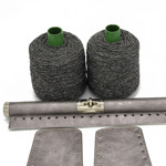 Picture of Kit Wooden Rod Elegant 30cm with Side Panels, Vintage Silver with 600gr Prada Cord Yarn, Graphite Silver