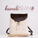 Picture of Kit Backpack, Eco Leather Accessories, Wood Brown with Big Cordino Cord Yarn, Winter Dark Brown