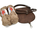 Picture of Kit Backpack, Wood Brown with 800gr Handibrand's Hearts Cord Yarn, Summer Beige-246