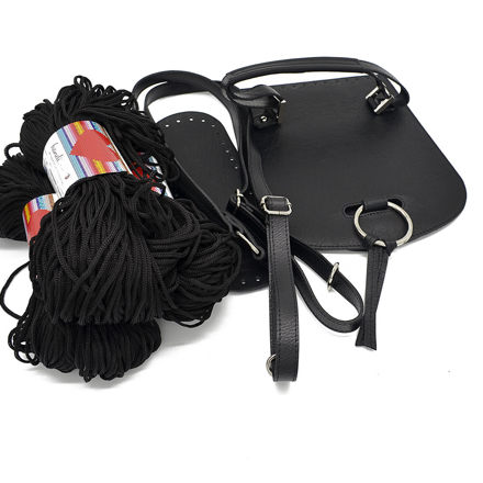 Picture of Kit Chloe Backpack, Vintage Black with 600gr Handibrand's Hearts Cord Yarn, Black