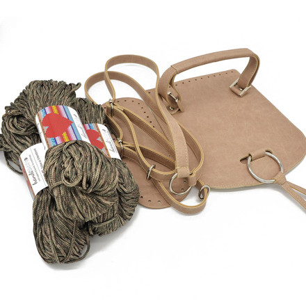 Picture of Kit Chloe Backpack, Vintage Cigar with 600gr Hearts Cord Yarn, Dust-275