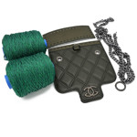 Picture of Kit Quilted Backpack Olive Green with 600gr Silky Prada Cord Yarn, Green