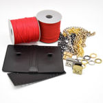 Picture of Kit MELLIA Cover, Colorful, 23cm Black with Metal Accessories and 600gr Tripolino Cord Yarn, Red.