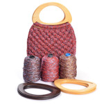 Picture of Kit Wooden Handles with 600gr Prada Multicolor Cord Yarn. Choose Your Colors!