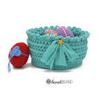 Picture of Kit Round Crochet Basket for the Home with Lycra Ribbon Yarn. Choose Your Color!