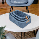 Picture of Kit Crochet Basket for the Home/Bathroom with 900gr Eco Rope Cord. Choose Your Colors!