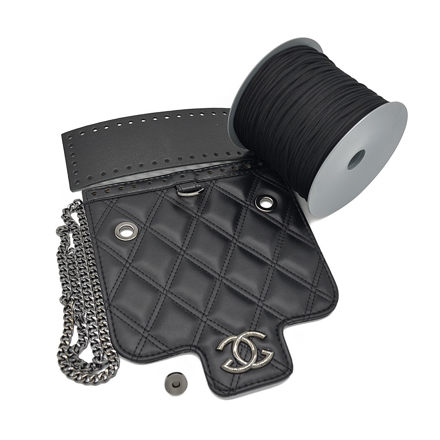 Εικόνα της Κιτ Καπιτονέ Chanel Μαύρο με Νήμα Catenella 500γρ, Μαύρο