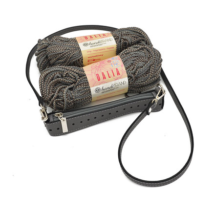 Picture of Kit Zipper Full 20 cm, Gray with 400gr Dalia Cord Yarn, Gray