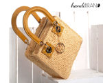 Picture of Kit Diory with Two Handles, Mustard with Internal Basket and 500gr Catenella Cord Yarn, Mustard