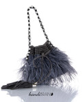 Picture of Kit Pearl Feather Pouch Bag with Tripolino Cord Yarn and Metal Pearl Chain. Choose Your Color!
