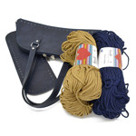 Picture of Kit Bowling Bag with Tunisian Knit and 800gr Eco Rayon Cord Yarn. Choose Your Color!