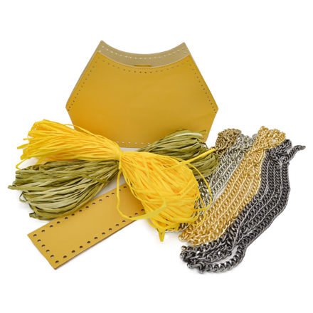 Picture of Kit Stella Veneta Yellow with 125gr of Raffia Cord Yarn