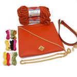 Picture of Kit GOLDY Bag Cover, Manhattan Orange with 400gr Eco Hearts Cord Yarn, Orange (Code:001)