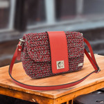 Picture of Kit Irilena Bag with Red Leather Accessories and 400gr Dalia Cord, Red-Khaki (637)