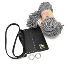 Picture of Kit Irilena Bag with Black Leather Accessories and 400gr Dalia Cord, Black-White