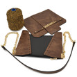 Εικόνα της Κιτ Cadena Wood Brown Καπάκι/Σετ Πλαινά μη Νήμα Silky Prada 300γρ Χρυσό-Μάυρο