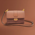 Picture of Kit MELLIA Bag Cover, 23cm Bordeaux with Pony Skin, 120cm Strap and 400gr Hearts Cord Yarn, Bordeaux