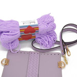 Picture of Kit MELLIA Bag Cover, 23cm Venetta Lilac with 120cm Strap and 400gr Hearts Cord Yarn, Lilac
