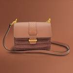 Picture of Kit MELLIA Bag Cover, 23cm Camel with 120cm Strap and 400gr Eco Hearts Cord Yarn, Beige Gold