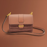 Picture of Kit MELLIA Bag Cover, 23cm Camel with 120cm Strap and 400gr Hearts Cord Yarn, Multicolor Tabac