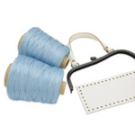 Picture of Kit Katia Frame 26cm with Handle, Vintage White with 600gr Tagliatella Cord Yarn, Old Sea Gray