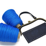 Picture of Kit Katia Frame 26cm with Handle, Vintage Blue with 600gr Tagliatella Cord Yarn, Royal Blue