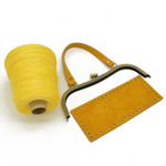 Picture of Kit Katia Frame 26cm, Vintage Mustard with 600gr Tagliatella Cord Yarn, Yellow