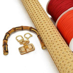 Picture of Kit Viennese Rattan Bag, Bamboo Handles with 500gr Catenella Cord Yarn. Choose Your Color!