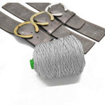 Picture of Kit Belty Belt Band with Holes and Metal Buckle, Vintage Silver with 300gr Silky Prada Cord Yarn, Silver