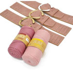 Picture of Kit Belty Belt Band with Holes and Metal Buckle, Vintage Pink with 200gr Midi Cord Yarn