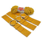 Picture of Kit Belty Belt Band with Holes and Metal Buckle, Vintage Mustard with 200gr Slim Cord Yarn, Gold