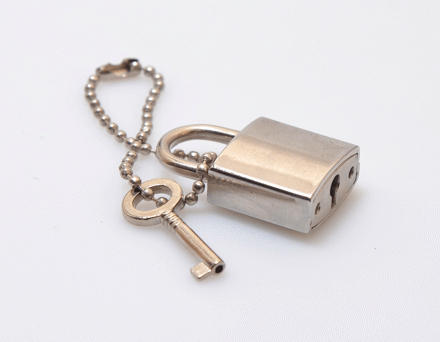 Picture of Metal Ornament, Padlock with Key and Chain
