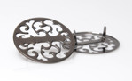 Picture of Metal Ornament, Round Laser Cut Design, 5.5cm, Gun Metal