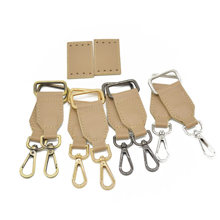 Picture of Handle Attachment Tabs, 4cm with Snap Hook for Crochet/Belt Handle Bag Straps, Pair,