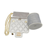 Picture of Kit Quilted Silver Bag with 500gr Catenella Cord Yarn, Light Gray