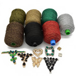 Picture of Kit Envelope Bag with Precious Stones & 300gr Silky Cord Yarn. Choose Your Color!