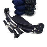 Picture of Kit Charms Bag, Blue Leather Accessories with 600gr Hearts Cord Yarn. Choose Your Cord Yarn Color!