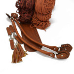 Picture of Kit Charms Bag, Vintage Tabac Accessories with 600gr Hearts Cord Yarn. Choose Your Cord Yarn Color!