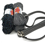 Picture of Kit Zipper Full 25 cm, Gray with 400gr Hearts Cord Yarn. Choose Your Cord Yarn Color!