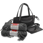 Picture of Kit Suede GLORIA with Two Handles and Two Draw Cords with Stopper, Gray with 600gr Heart Gray