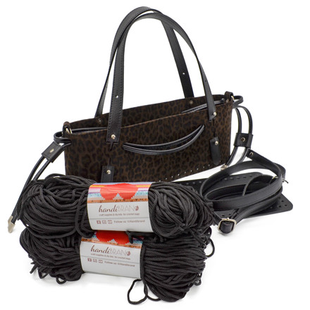 Picture of Kit Suede GLORIA with Two Handles and Two Draw Cords with Stopper, Pony Puma Print with 600gr Heart Black