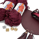 Picture of Kit Boho Cover Bordeaux with 400gr(234) Hearts Cord Yarn.