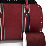 Picture of Kit Travel Tote Bag, Handibrand, Vintage Bordeaux, Blue Stripe & 500gr Catenella Cord Yarn, Bordeaux
