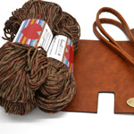Picture of Kit Mulberry Vintage Tabac with Side Panels and 600gr Handibrand's Hearts Cord Yarn, Multicolor Military, 600γρ