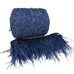 Picture of Kit Envelope Bag with Precious Stones/Feathers with 300gr Silky Cord Yarn. Choose Your Color!