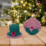 Picture of Kit Christmas Crochet Decorations, Bells/ Balls 4 τεμάχια. Choose Your Set Color!