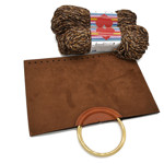 Picture of Kit Fold Lady, Tabac Suede with Bronze Metal Handles and 400gr Hearts Cord yarn, Brown Bronze-281